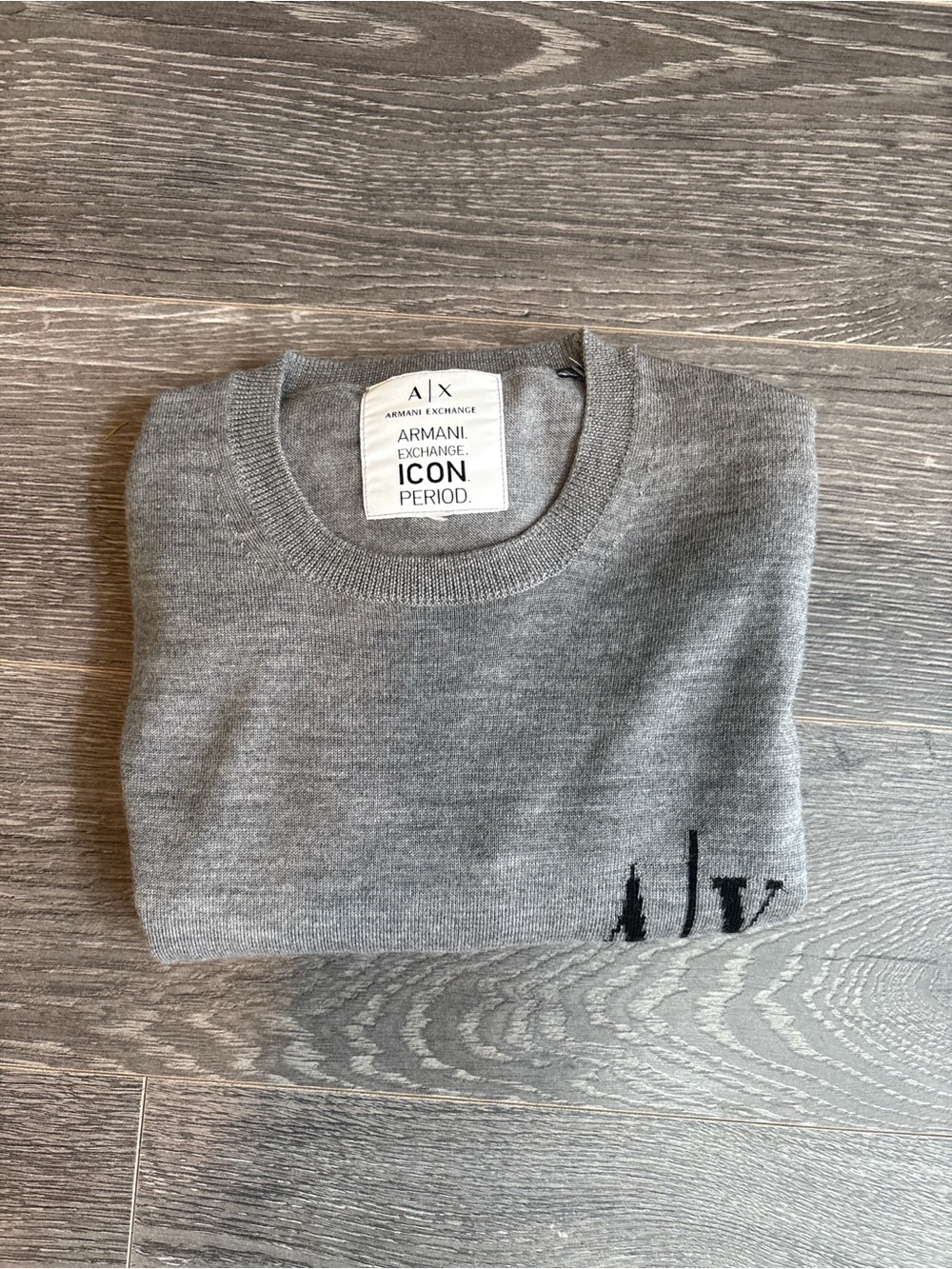 Armani Exchange AX Grey Knit Sweater Men’s Medium Crewneck Pullover